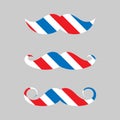 Barber colors style mustaches vector icon set. Mustaches symbols isolated. Vector EPS 10