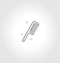 Barber comb outline flat icon vector. isolated on grey background