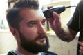 Barber cutting hair Royalty Free Stock Photo