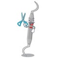 Barber dental pick isolated with the cartoon