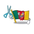 Barber flag cameroon cartoon in character shape