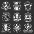 Barber Hipster Emblem Set