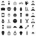 Barber icons set, simple style Royalty Free Stock Photo