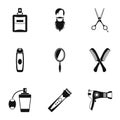 Barber icons set, simple style Royalty Free Stock Photo