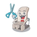 Barber massage chair isolated in the character