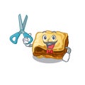 Barber moussaka with in the mascot shape Royalty Free Stock Photo