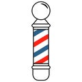 Barber pole with blue and red colour Royalty Free Stock Photo