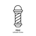 Barber pole line icon. Hairdressing salon concept design. Royalty Free Stock Photo
