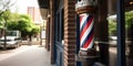 barber pole outside of a salon three generative AI