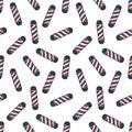 Barber pole seamless doodle pattern, vector illustration Royalty Free Stock Photo