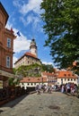 Barber`s Bridge and Cesky Krumlov Castle.