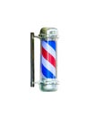 Barber`s pole isolated on white background with clipping path Royalty Free Stock Photo