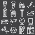 Barber salon or shop vector icons set Royalty Free Stock Photo