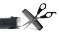 barber scissors hair clipper comb white background Royalty Free Stock Photo