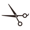 Barber scissors, hairdressing scissors, hairdresser sign, baber symbol Royalty Free Stock Photo