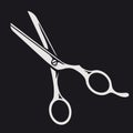 Barber scissors vintage element monochrome