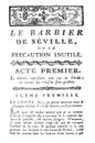 The Barber of Seville first page of libretto