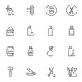 Barber shop accessories line icons set Royalty Free Stock Photo