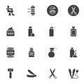 Barber shop accessories vector icons set Royalty Free Stock Photo