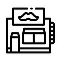 Barber Shop Building Icon Outline Illustration