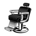 Barber shop chair illustration in engraving style. Design element for logo, label, sign, poster, t shirt Royalty Free Stock Photo