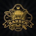 Barber Shop Hair Salon Hair Stylist Vintage logo Luxury Pomade Retro Royal Vector