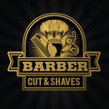 Barber Shop Hair Salon Hair Stylist Vintage logo Luxury Pomade Retro Royal Vector