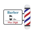 Barber shop hipster haircut and shave vintage sign template. Barbershop retro poster layout. Royalty Free Stock Photo