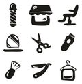 Barber Shop Icons Freehand Fill Royalty Free Stock Photo