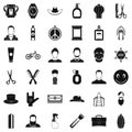 Barber shop icons set, simple style Royalty Free Stock Photo