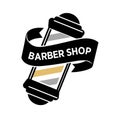 Barber shop isolated logo with big vintage mirror Royalty Free Stock Photo