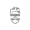 Barber shop isolated vintage label badge emblem line icon. Vector illustration Royalty Free Stock Photo