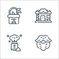 barber shop line icons. linear set. quality vector line set such as beard, talcum powder, barber shop