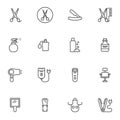 Barber shop line icons set