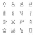 Barber Shop line icons set Royalty Free Stock Photo