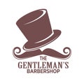 Barber shop logo or gentleman hairdresser vector icon