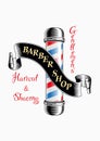 Barber shop logo with lettering