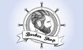 Barber Shop Logo man beard vintage retro