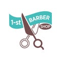 Barber shop logo or vector icon template.