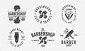 Barber Shop Vintage Hipster Logo Templates.