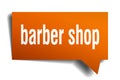 Barber shop orange 3d speech bubble