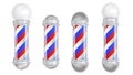 Barber Shop Pole Vector. 3D Classic Barber Shop Pole Set. Good For Design, Branding, Advertising. Isolated