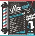 Barber Shop price list template Royalty Free Stock Photo