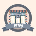 Barber shop retro shopping vintage label