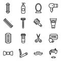 Barber shop and shave shop vector icons.