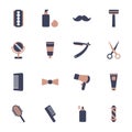 Barber shop and shave shop vector icons