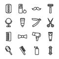 Barber shop and shave shop vector icons