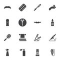 Barber shop supplies vector icons set Royalty Free Stock Photo