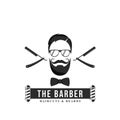 Barber shop symbol. Haircuts and beards. Vector