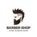 Barber shop symbol. Man with a beard from the side view